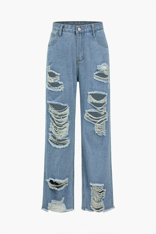 Eskitme Düz Paça Jean