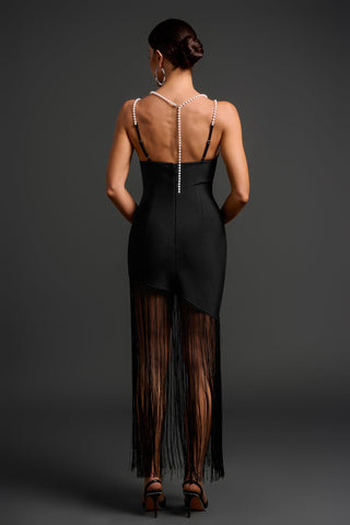 Clara Fonet Özel Tasarım Püsküllü Mini Elbise