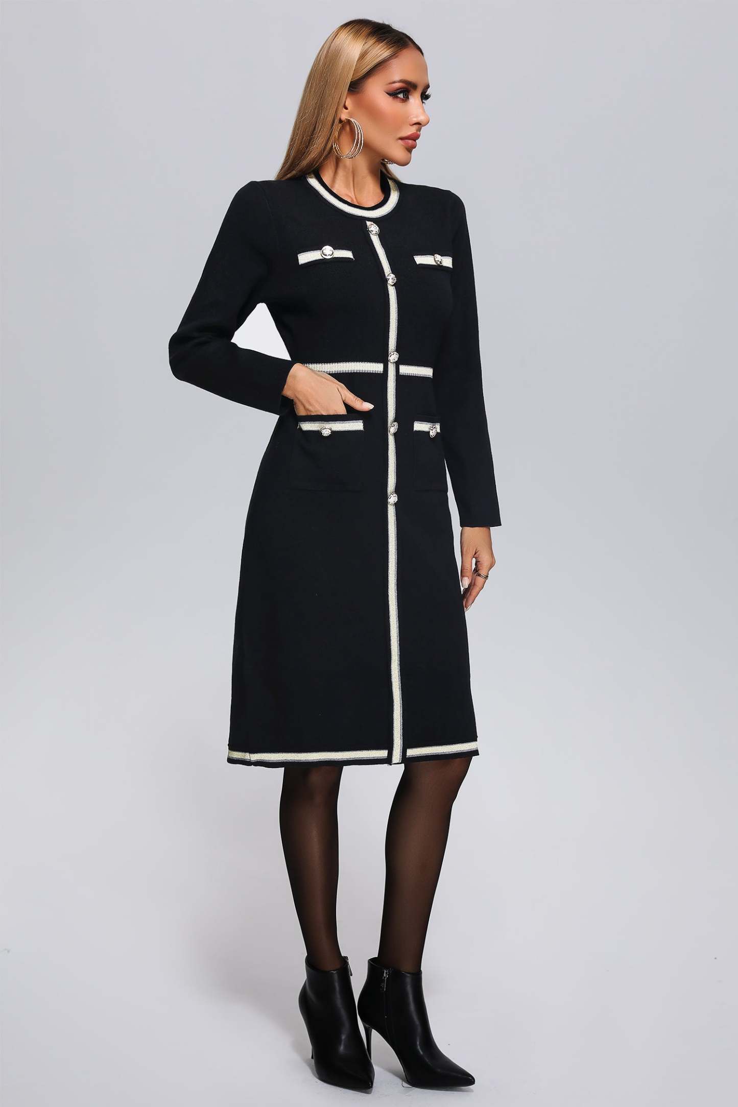 Magdalena Örgü Midi Elbise