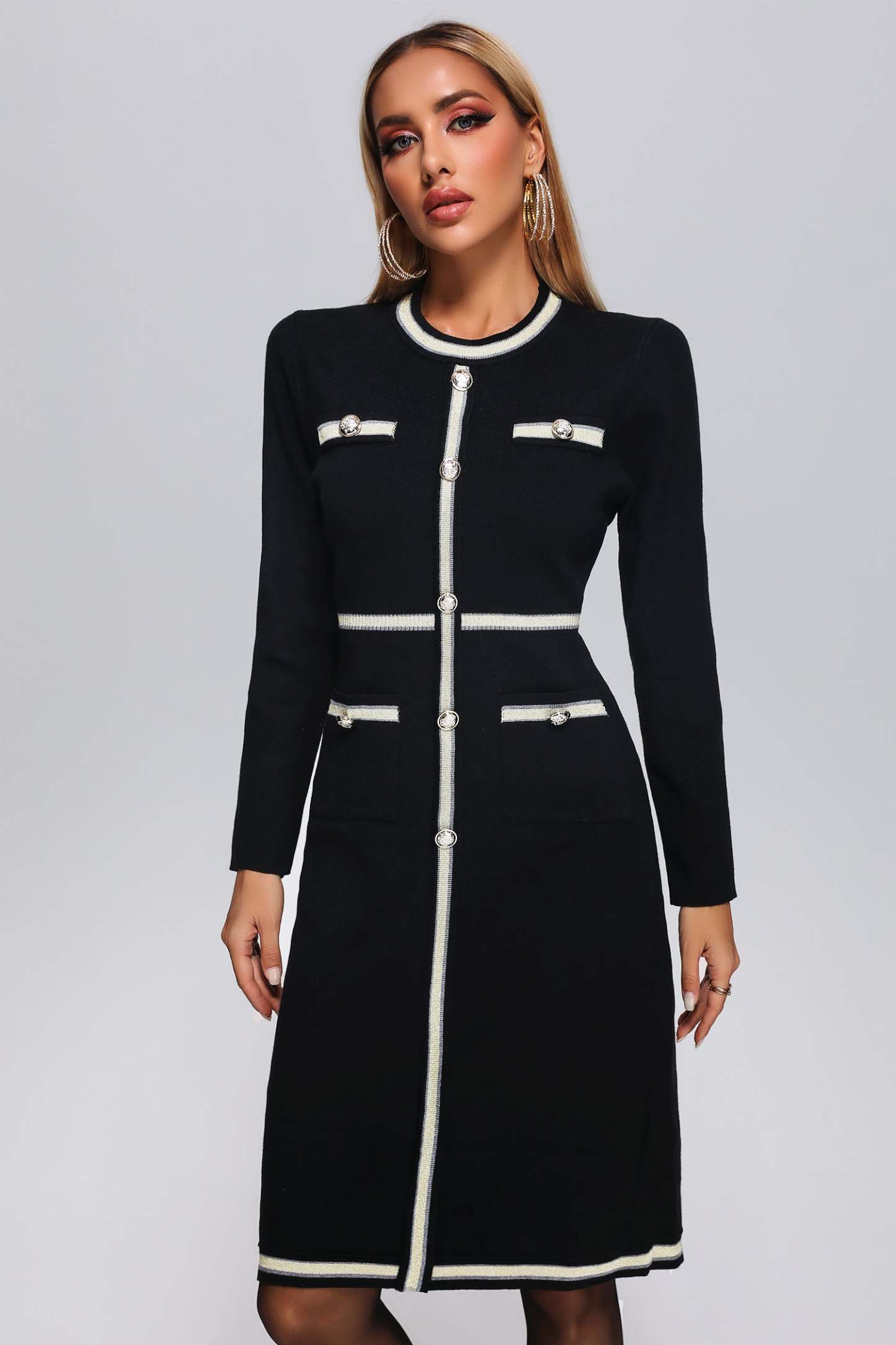 Magdalena Örgü Midi Elbise