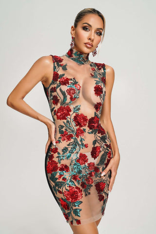 Noa Pul Payetli Mini Elbise