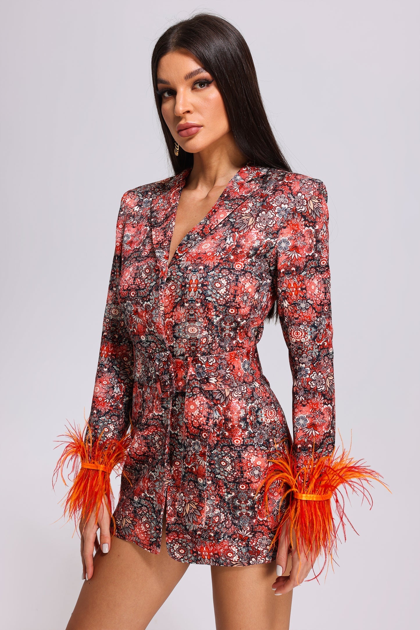 Paula Tüy Desenli Blazer Elbise