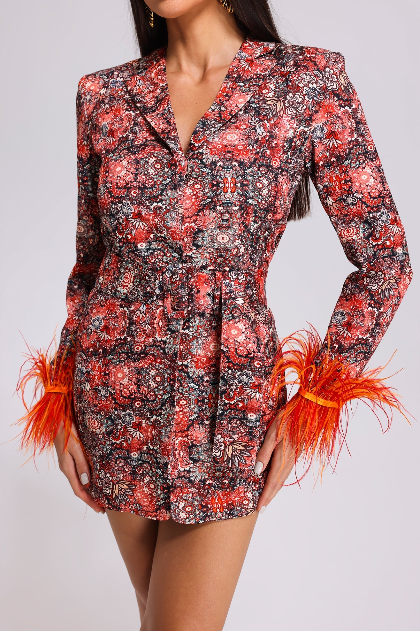 Paula Tüy Desenli Blazer Elbise