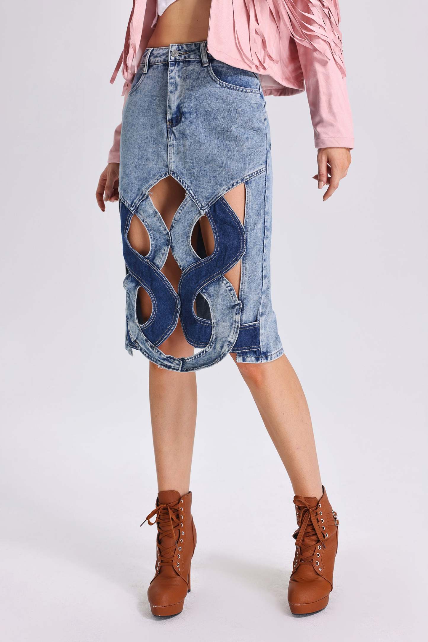 Ferean İllüzyon Kesikli Etek