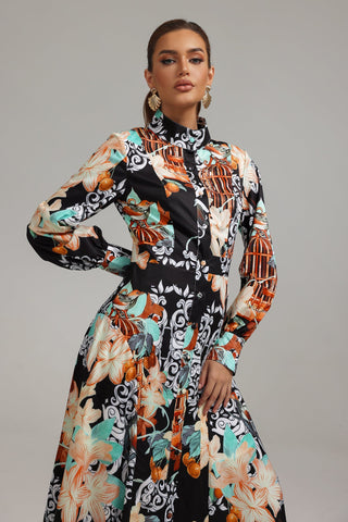 Mellies Desenli Midi Elbise