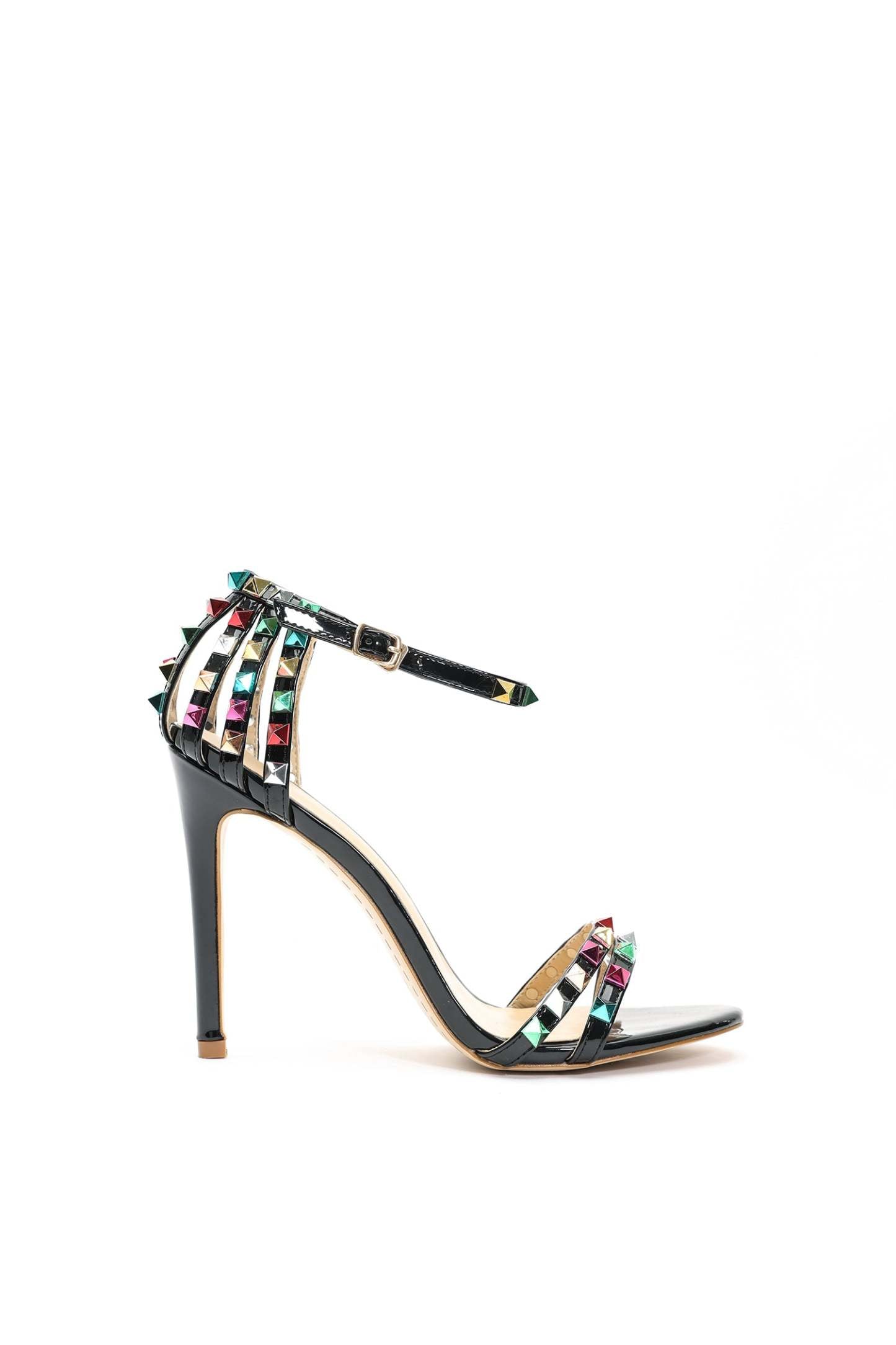 Fresco Perçin Tokalı Stiletto Sandalet