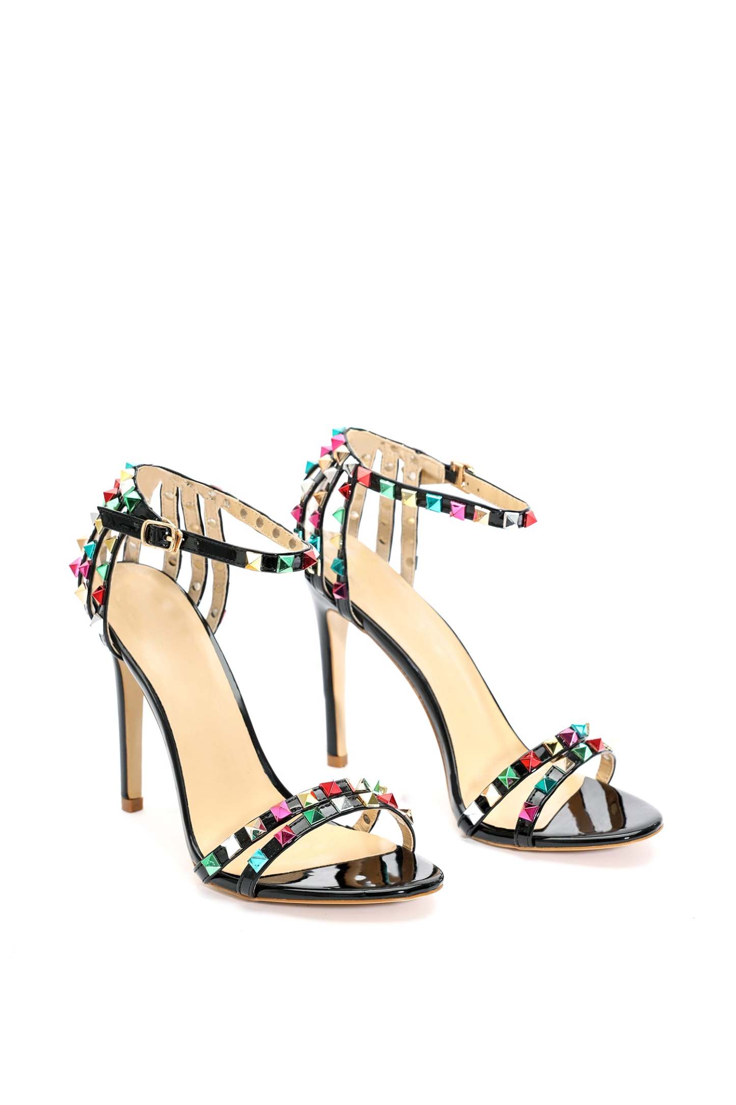 Fresco Perçin Tokalı Stiletto Sandalet