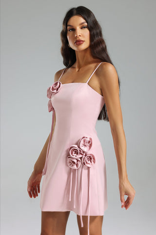 Riane Çiçekli Askılı Mini Elbise