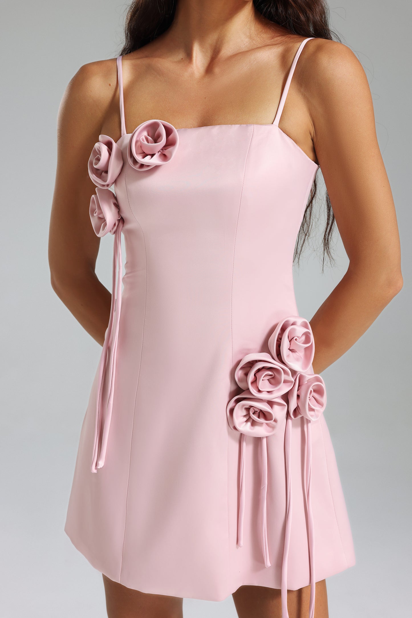 Riane Çiçekli Askılı Mini Elbise