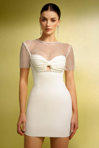 Wille Kısa Kollu Ajourlu Mini Elbise