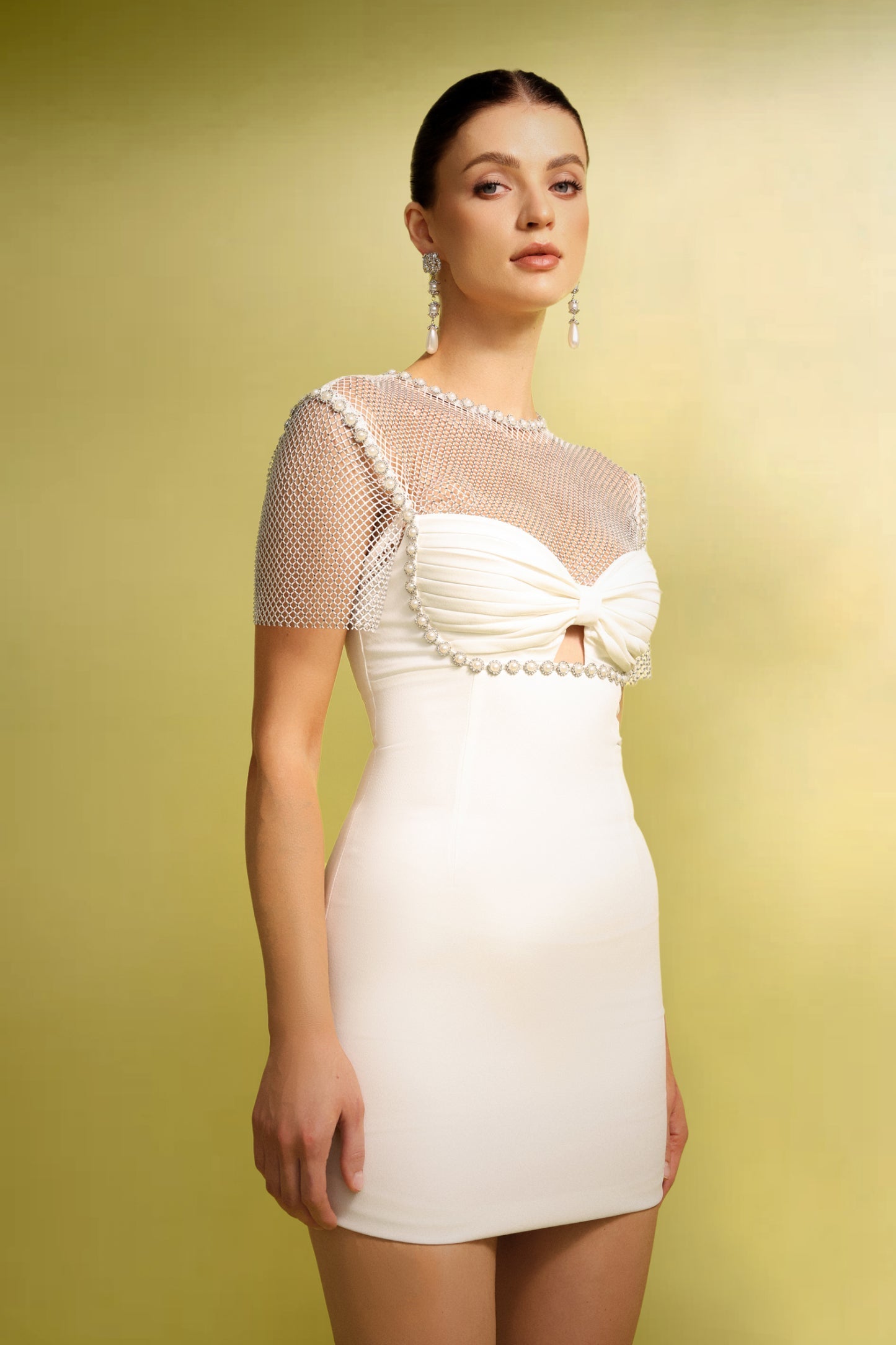 Wille Kısa Kollu Ajourlu Mini Elbise