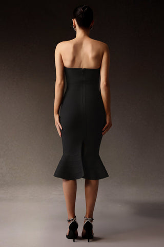 Rosmarie Taş Detaylı Balık Etek Midi Elbise