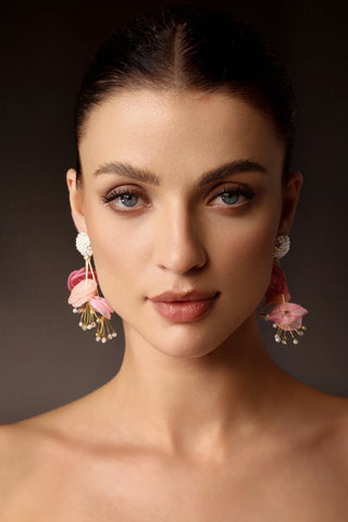 Serren İnci Çiçekli Küpeler