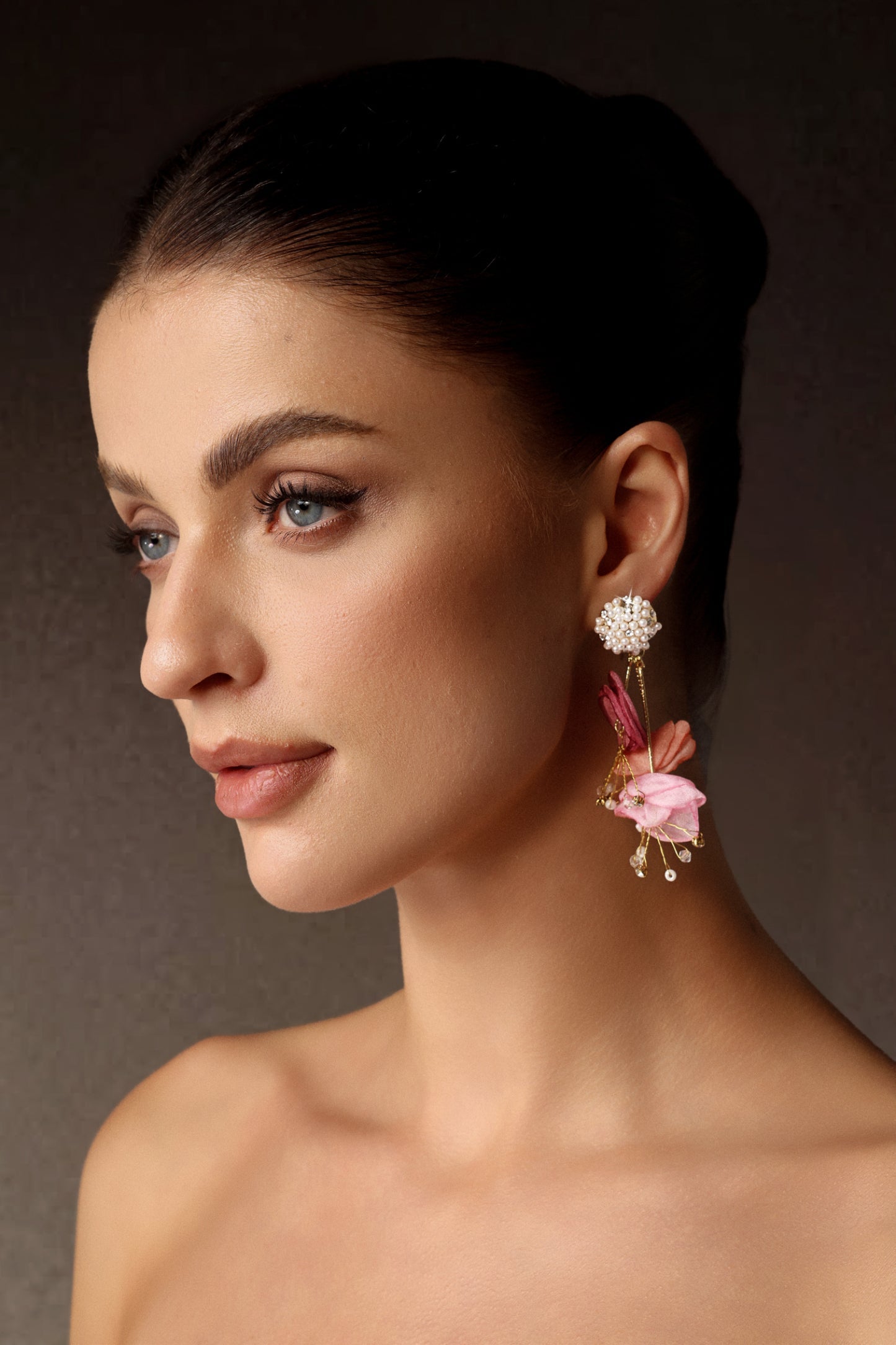 Serren İnci Çiçekli Küpeler