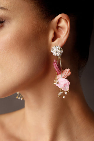 Serren İnci Çiçekli Küpeler