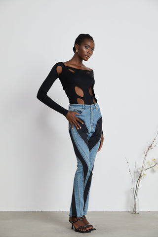 Noémie spiral dar kot pantolon