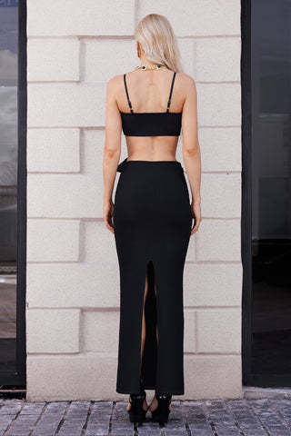 Kesik Detaylı Şık Elbise