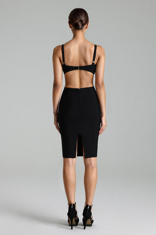 Jacey Çiçek Desenli Bandaj Midi Elbise