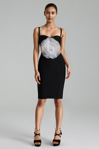 Jacey Çiçek Desenli Bandaj Midi Elbise