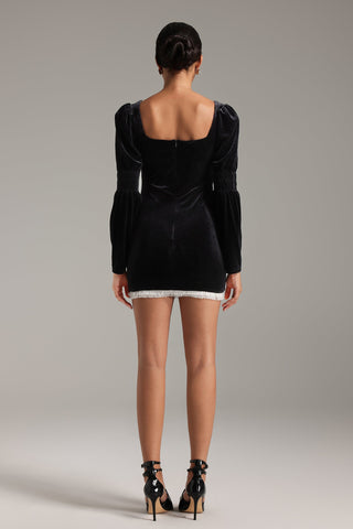 Sarai Kare Yaka Mini Elbise