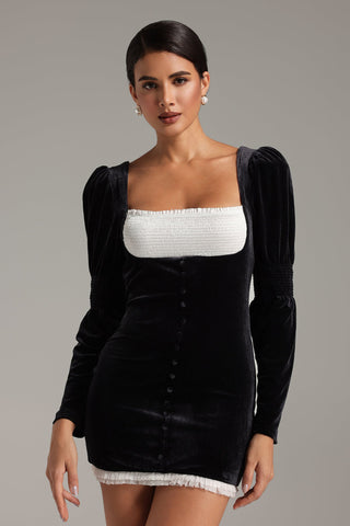 Sarai Kare Yaka Mini Elbise