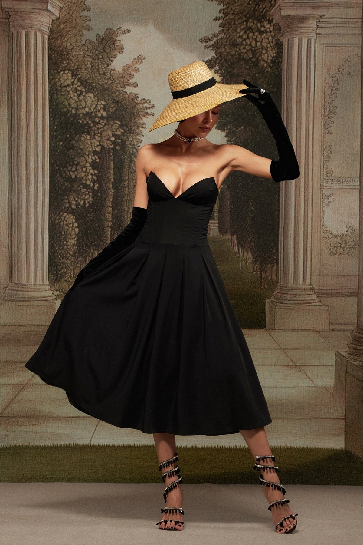 Askılı Uzun Elbise