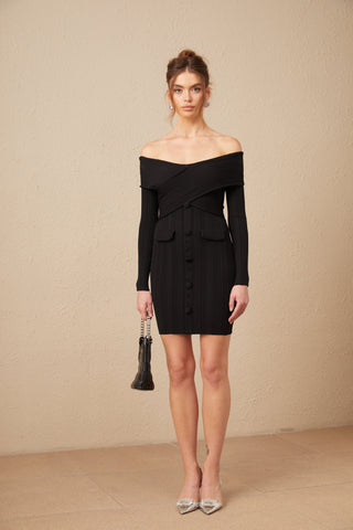 Alice Omuzsuz Ribana Triko Mini Elbise