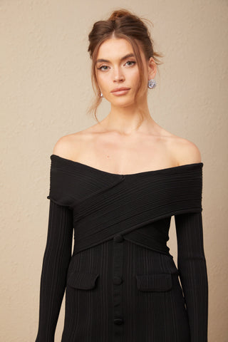 Alice Omuzsuz Ribana Triko Mini Elbise