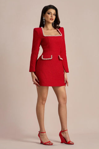 Camilla Kare Yaka Tweed Mini Elbise