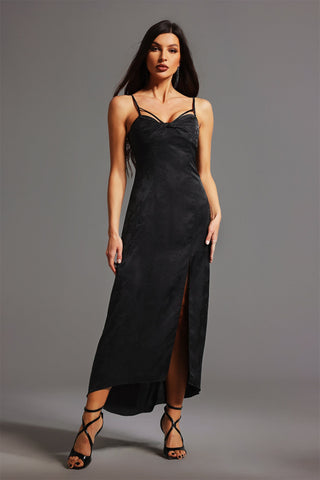 Esnek Yapılı Kolsuz Midi Elbise