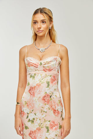 Yvette saten maksi elbise