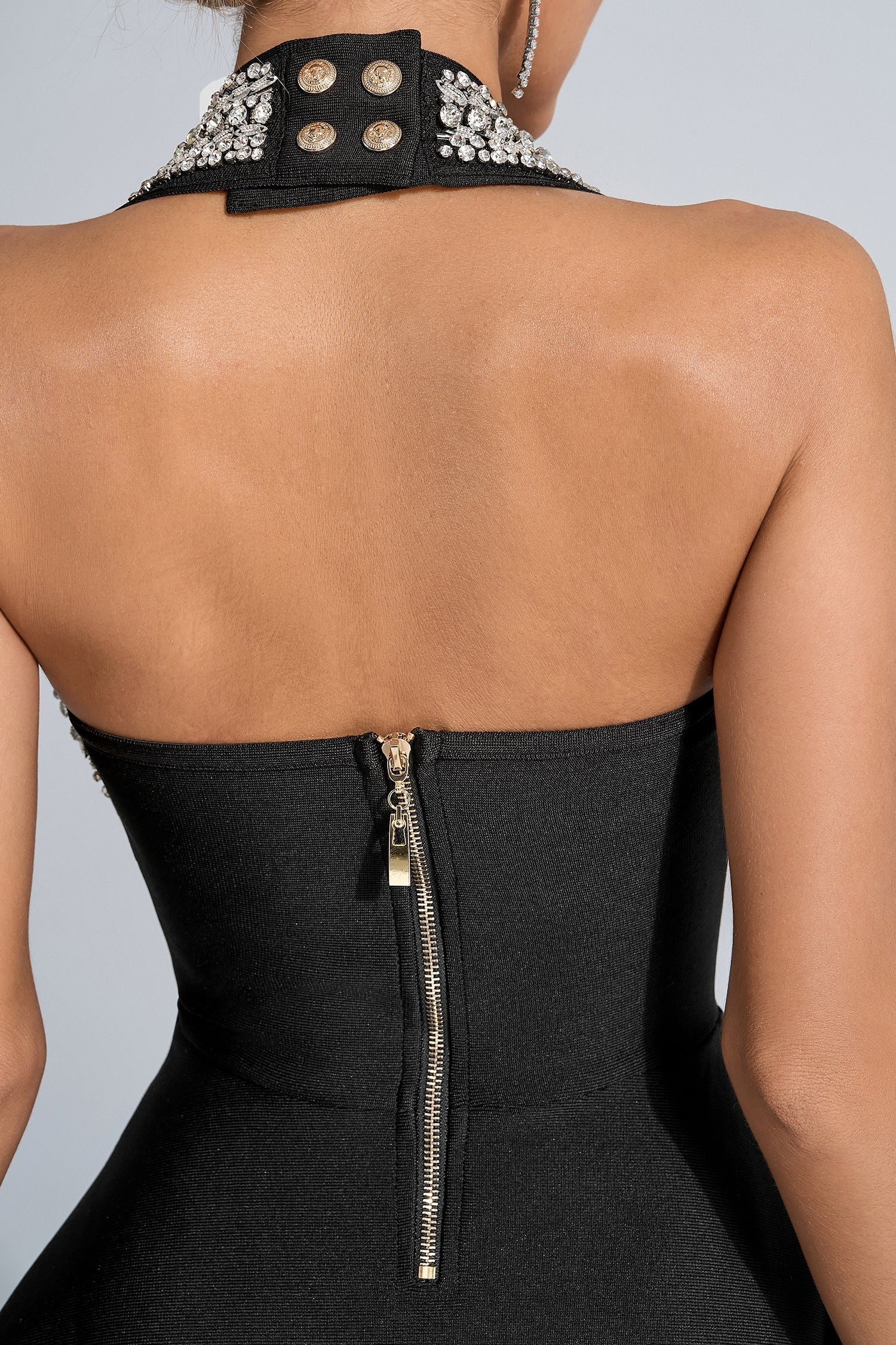 Madeline Siyah Elmas Mini Elbise