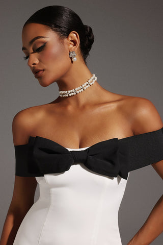 Devere Omzu Açık Mini Elbise Fiyanlı