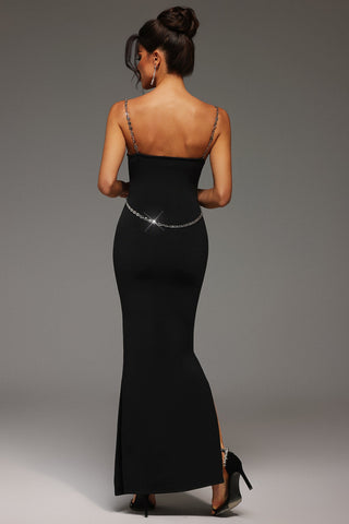 Winry Zincir Detaylı Kolsuz Maxi Elbise