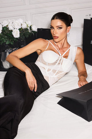 Geralynne Kolsuz Hollow Out Maksi Bodysuit İkili Set