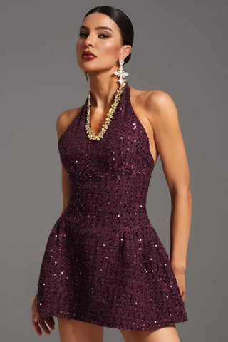 Kolsuz Taş Detaylı Mini Elbise