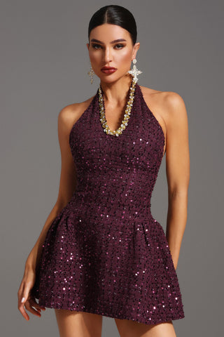 Kolsuz Taş Detaylı Mini Elbise