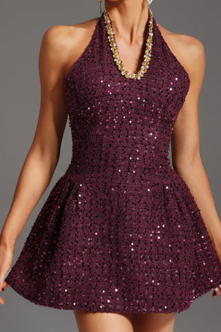 Kolsuz Taş Detaylı Mini Elbise