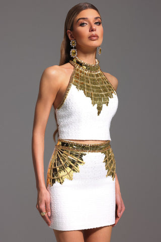 Havani Sequinli Kolsuz Mini İkili Takım