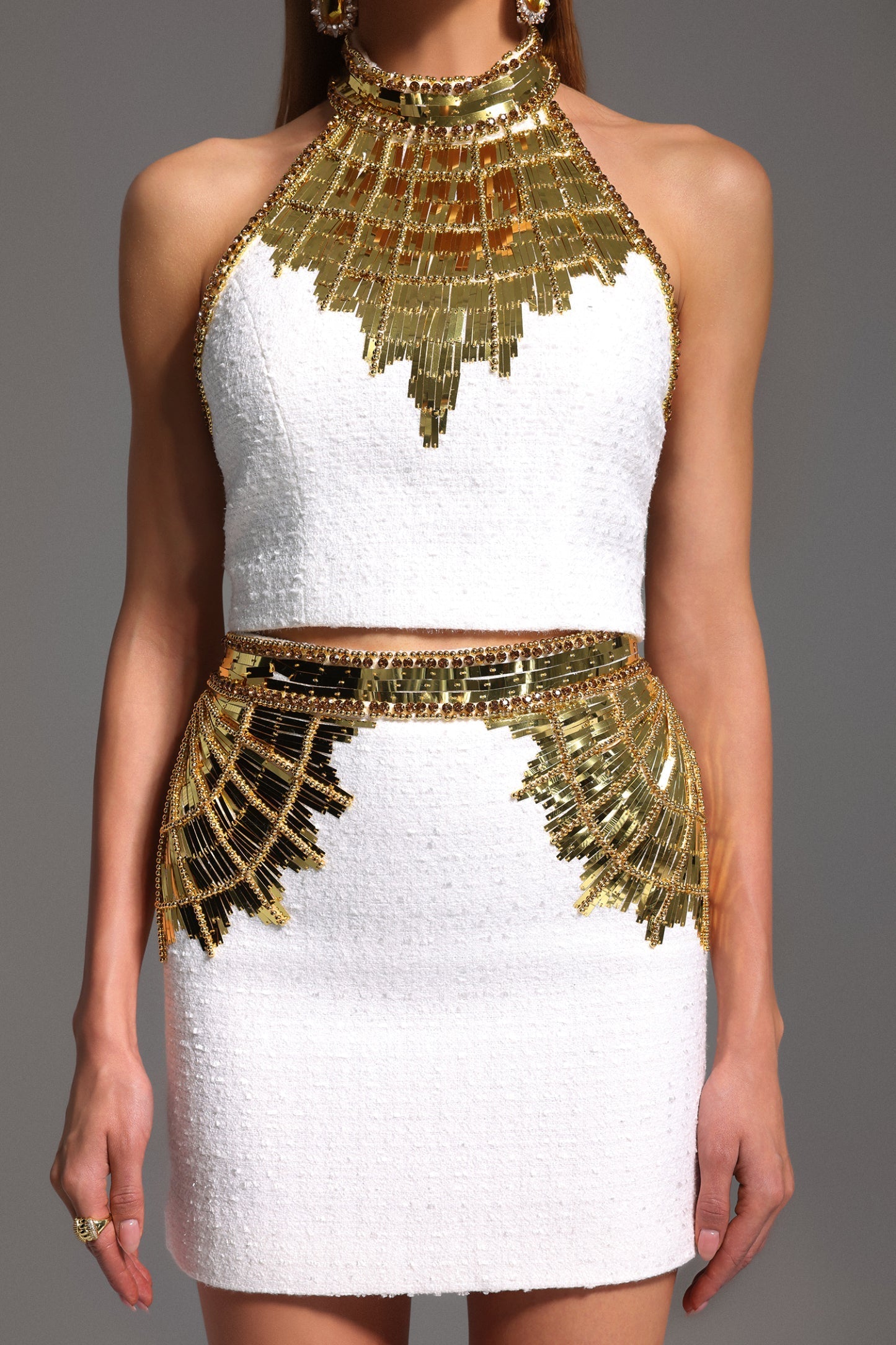 Havani Sequinli Kolsuz Mini İkili Takım