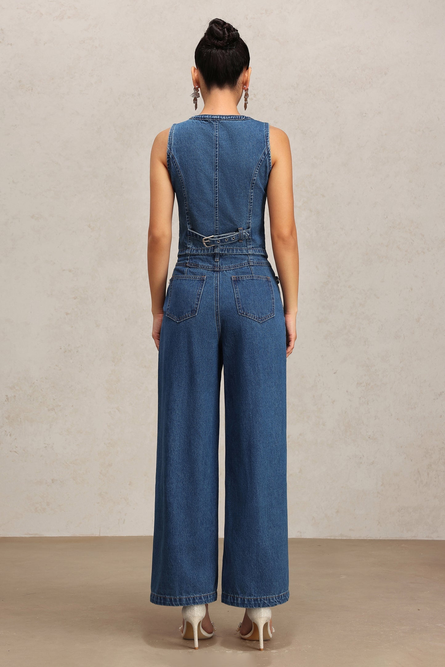 Lureen Kolsuz Denim Yelek ve Pantolon İkili Takım