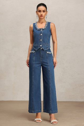 Lureen Kolsuz Denim Yelek ve Pantolon İkili Takım