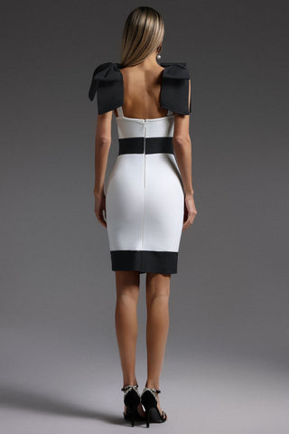 Elsie Kolsuz Bağcıklı Bandaj Mini Elbise