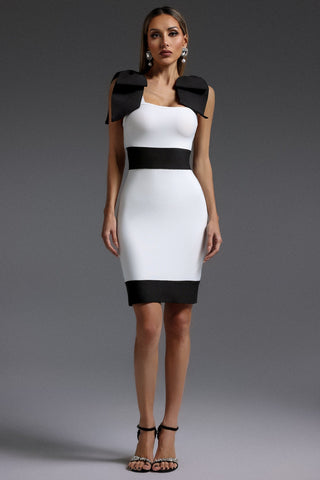 Elsie Kolsuz Bağcıklı Bandaj Mini Elbise