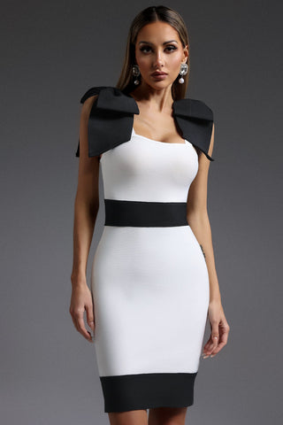 Elsie Kolsuz Bağcıklı Bandaj Mini Elbise