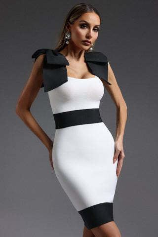 Elsie Kolsuz Bağcıklı Bandaj Mini Elbise