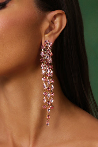 Kiwi Taş Detaylı Püsküllü Küpeler