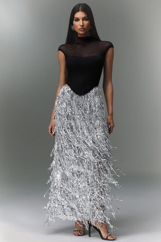 Felicity Kısa Kollu Püsküllü Maksi İkili Takım