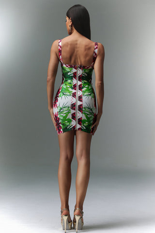 Myra Baskılı Bandaj Mini Elbise