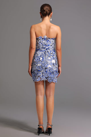 Sharina Dantelli Straplez Mini Elbise